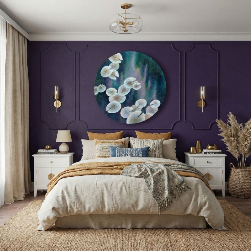 Круглая картина "Вспоминая Моне" д-120см