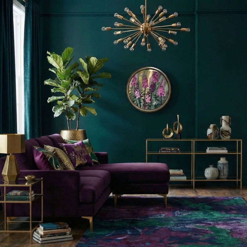 Круглая картина "Иван-чай" 54см