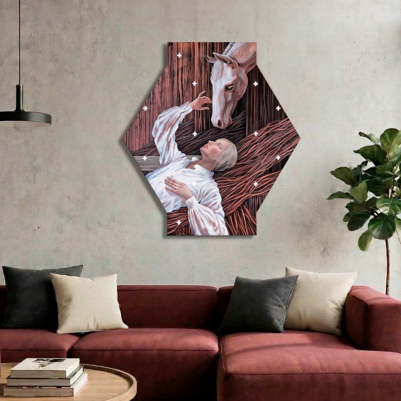 «Прикосновение» 120х130 - Холст сложной формы, акрил.