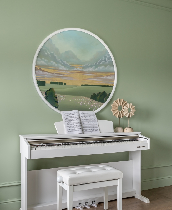 "Простор" 100см - Холст, Акрил, золотая поталь, эпоксидная смола.