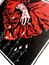 Линогравюра "Сострадание" красный.А3.